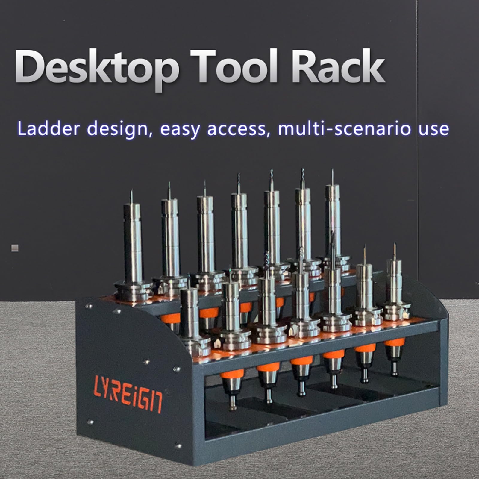 CAT 40 Tool Cart CNC, CNC Tool Holder on Desktop Randomly Placed, CNC Tool Carts Small, CNC Tool Cabinet, Easy and Convenient CNC Tool Storage CNC Tools Cart(CAT40-14CAP)…