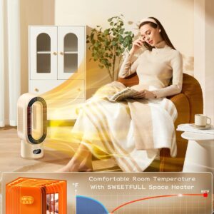 SWEETFULL Space Heater for Indoor Use, LED Bladeless 1000W Energy Efficient Portable Heater 2-8h Timer, Electric Heater Gifts for Women,Birthday Gifts for Women Mom,Womens Gifts for Christmas Grandma