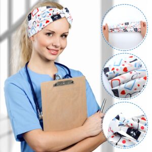 Jexine 20 Pcs Nurse Headbands with Button for Women Nursing Headbands for Nurses Doctors Nursing Accessories Mask Headbands Non Slip Hair Bands for Ear Protection Men Women Workout Yoga (Cute Style)