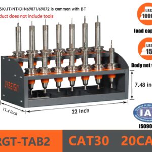 CAT 40 Tool Cart CNC, CNC Tool Holder on Desktop Randomly Placed, CNC Tool Carts Small, CNC Tool Cabinet, Easy and Convenient CNC Tool Storage CNC Tools Cart(CAT40-14CAP)…