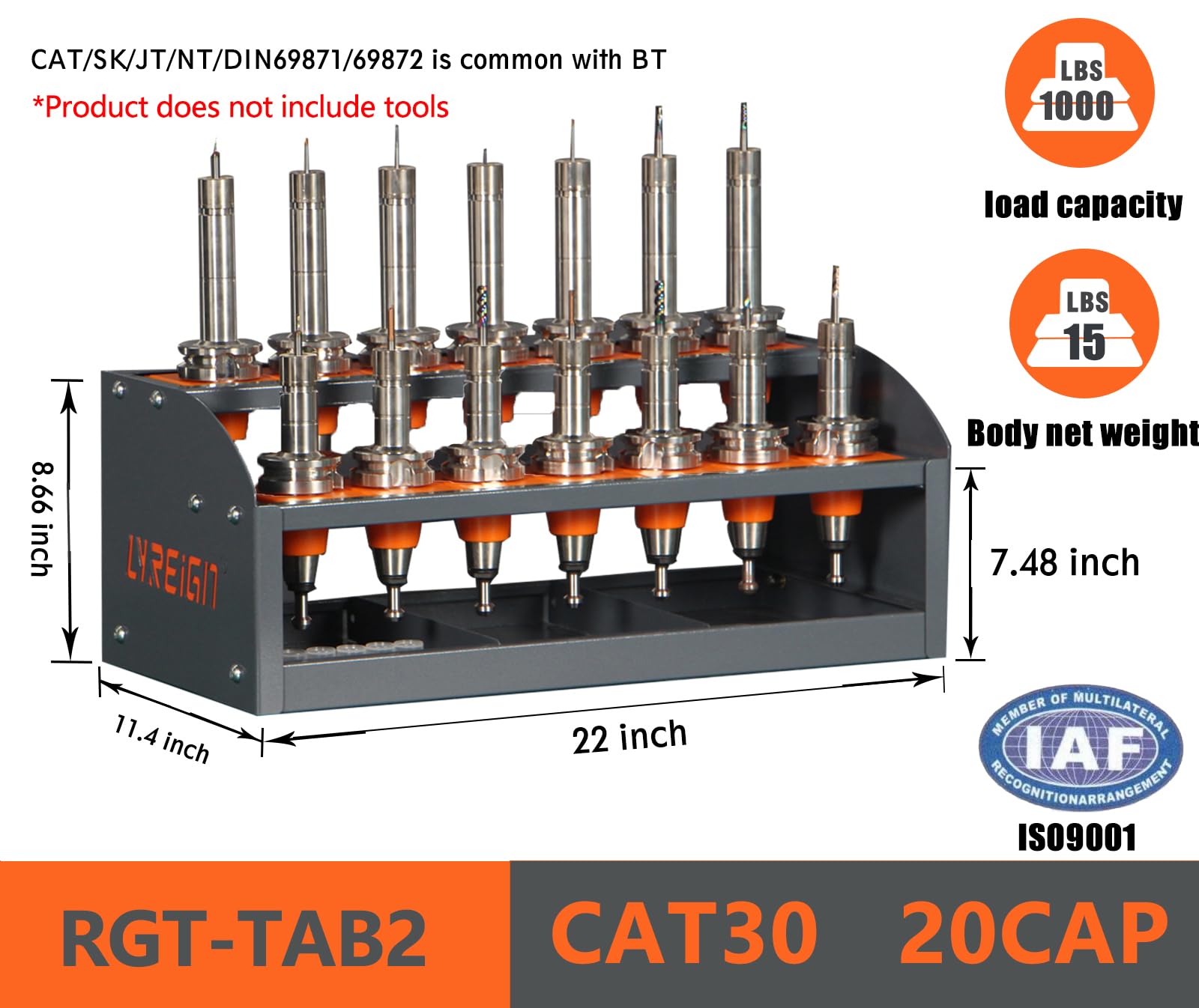 CAT 40 Tool Cart CNC, CNC Tool Holder on Desktop Randomly Placed, CNC Tool Carts Small, CNC Tool Cabinet, Easy and Convenient CNC Tool Storage CNC Tools Cart(CAT40-14CAP)…