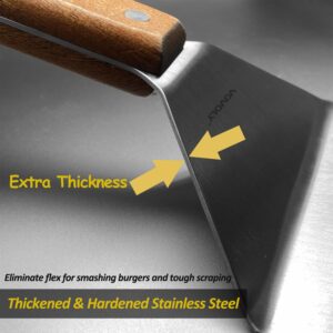 Stainless Steel Spatula Set, Grill Spatula Set with Full Tang Handle & Beveled Edges, Long Wide Spatula for Cast Iron Griddle BBQ Flat Top Grill, Pancake Spatula, Smash Burgers Metal Spatula