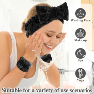 WSICSE Spa Headband for Face Washing, Skincare Headbands and Wrist Washband Set Soft Makeup Headband for Skin Care, Makeup Removal Face Wash Headband for Teen Girl Gifts