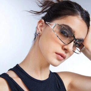 BOTEN Y2k Sunglasses for Women,Fashion Metal Y2k Glasses,Trendy 2000S Silver Sunglasses Aesthetics Y2k Shades Accessories