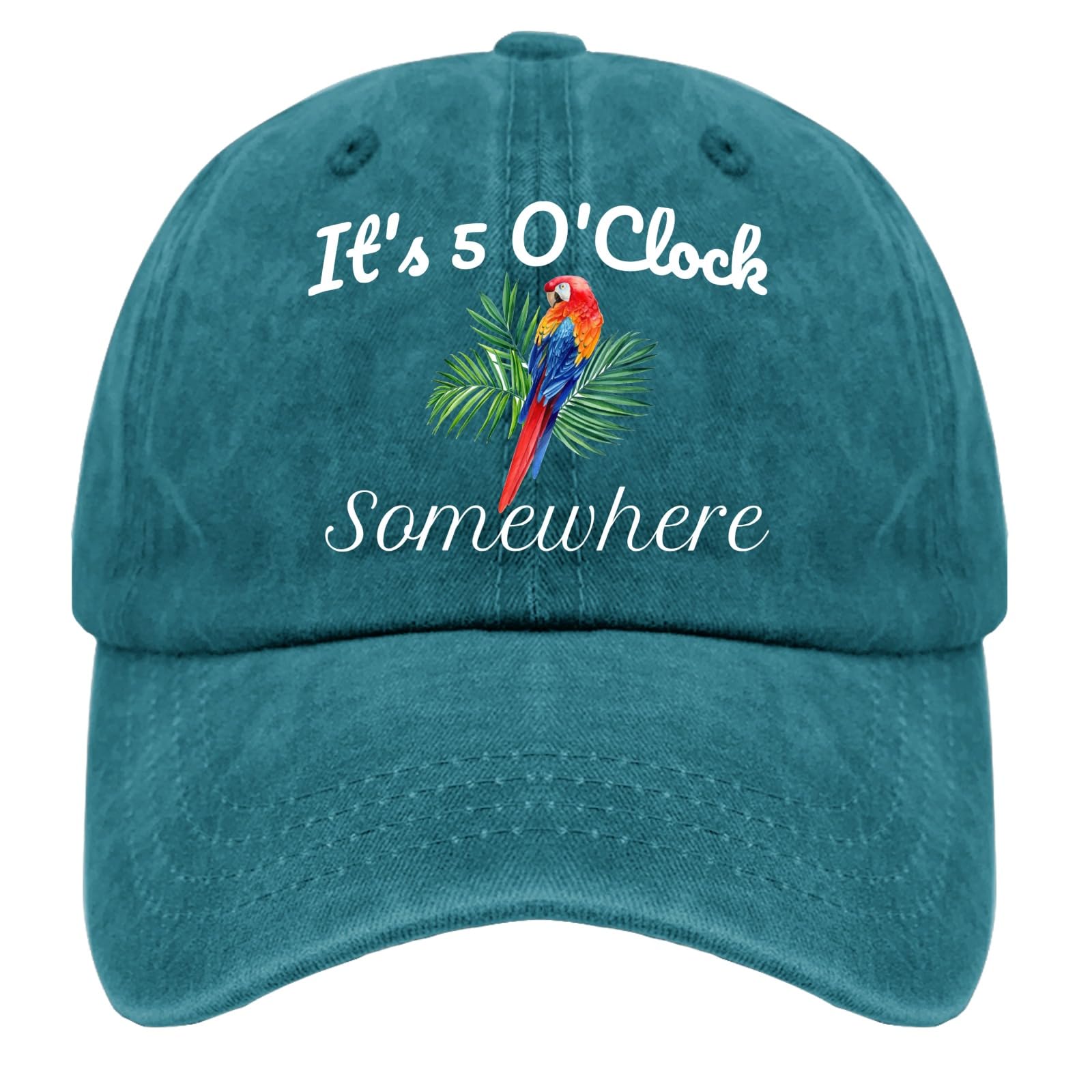 Jimmy Music Buffett Accessories Hats Its 5 Oclock Some Where Cap Women Hats Cyan Blue Funny Hats Gifts for Mom Outdoor Caps