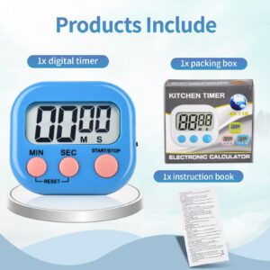 4 Pack Digital Kitchen Timer Magnetic Digital Timer with Big Display Loud Ring Cooking Timers for Kitchen Electronic Timer for Cooking, Game, Gym, Break Time, Classroom (Pink,Blue,Green,Purple, 4)