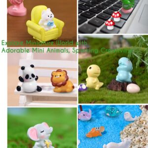 Mini Resin Animals Figures Set 100 Pieces for Miniature Garden Decor - Slime Charm for Craft - Tiny Resin Animal