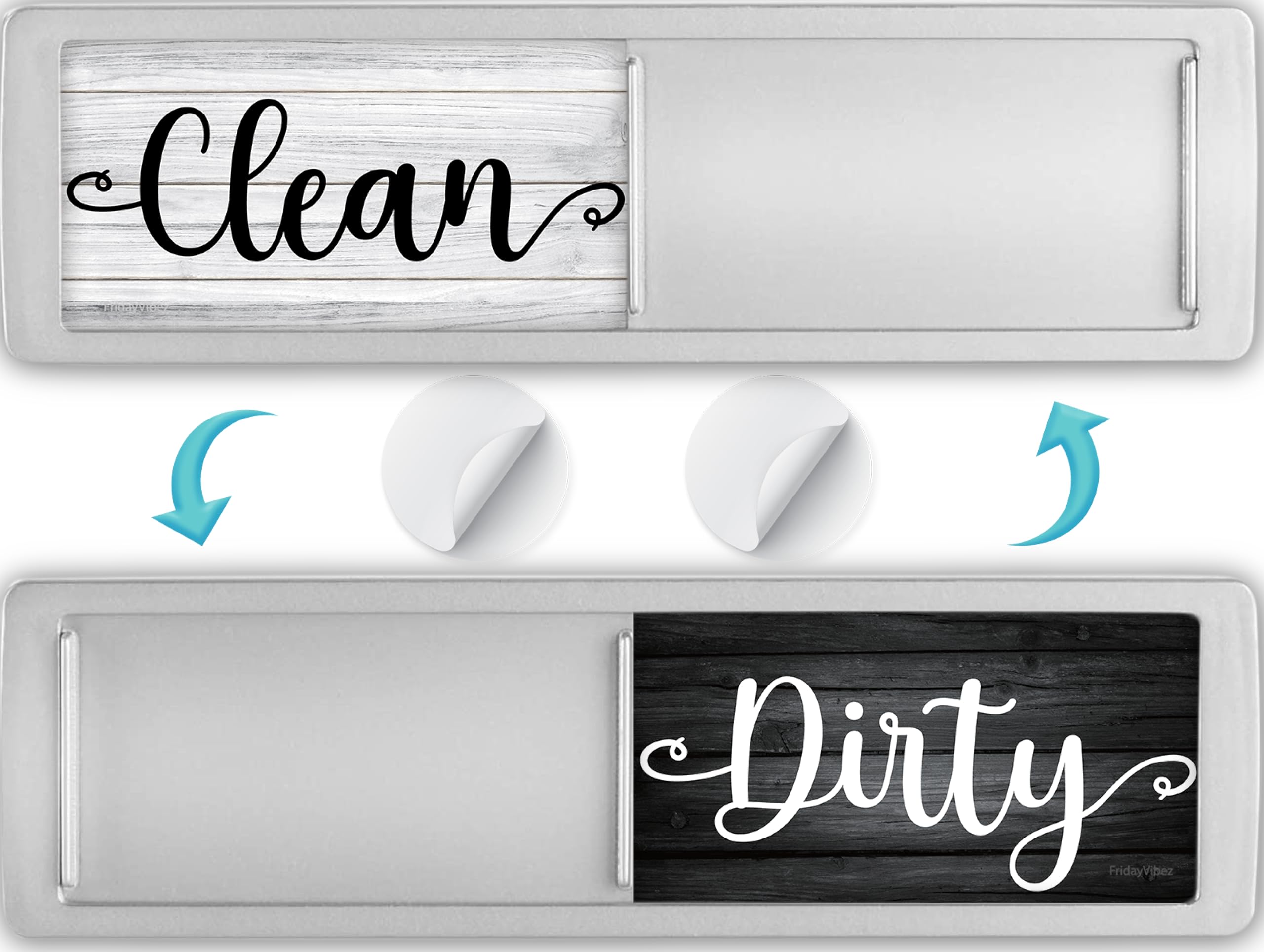 Dishwasher Magnet Clean Dirty Sign, Strong Clean and Dirty Magnet for Dishwasher, Universal Dirty or Clean Dishwasher Magnet Indicator, Clean/Dirty Farmhouse Dark Wood Dish Wash Sign Magnet