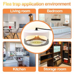 Flea Traps for Inside Your Home 2 Packs, Flea Trap Indoor Pest Control Trapper Insect Killer with Light, Sticky Bed Bug Natural