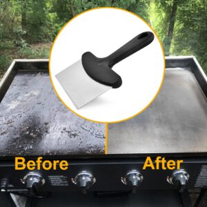 RTT Heavy Duty Grill Scraper for Blackstone Griddle Accessories,Stainless Steel Griddle Scraper,Sturdy Food Scraper Griddle Scraper-Heavy Duty Stainless Steel Grill Scraper for Blackstone Cleaning