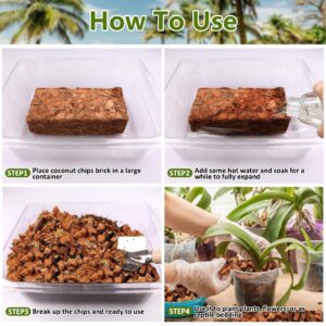 Legigo 1.1 LB Coco Husk Chips for Plants- 100% Organic Coconut Coir Chips Brick with Low EC & PH Balance, Compressed Coconut Substrate Coco Chips Mulch Medium for Garden, Flowers, Plants