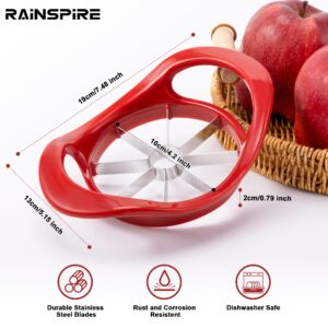 Rainspire Apple Cutter 8 Slices, 8 Blade Apple Slicer and Corer, Apple Corer Tool with Stainless Steel Blades, Super Sharp Fruit Cutter Fruit Slicer, Red