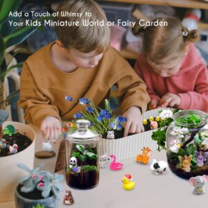 Mini Resin Animals Figures Set 100 Pieces for Miniature Garden Decor - Slime Charm for Craft - Tiny Resin Animal