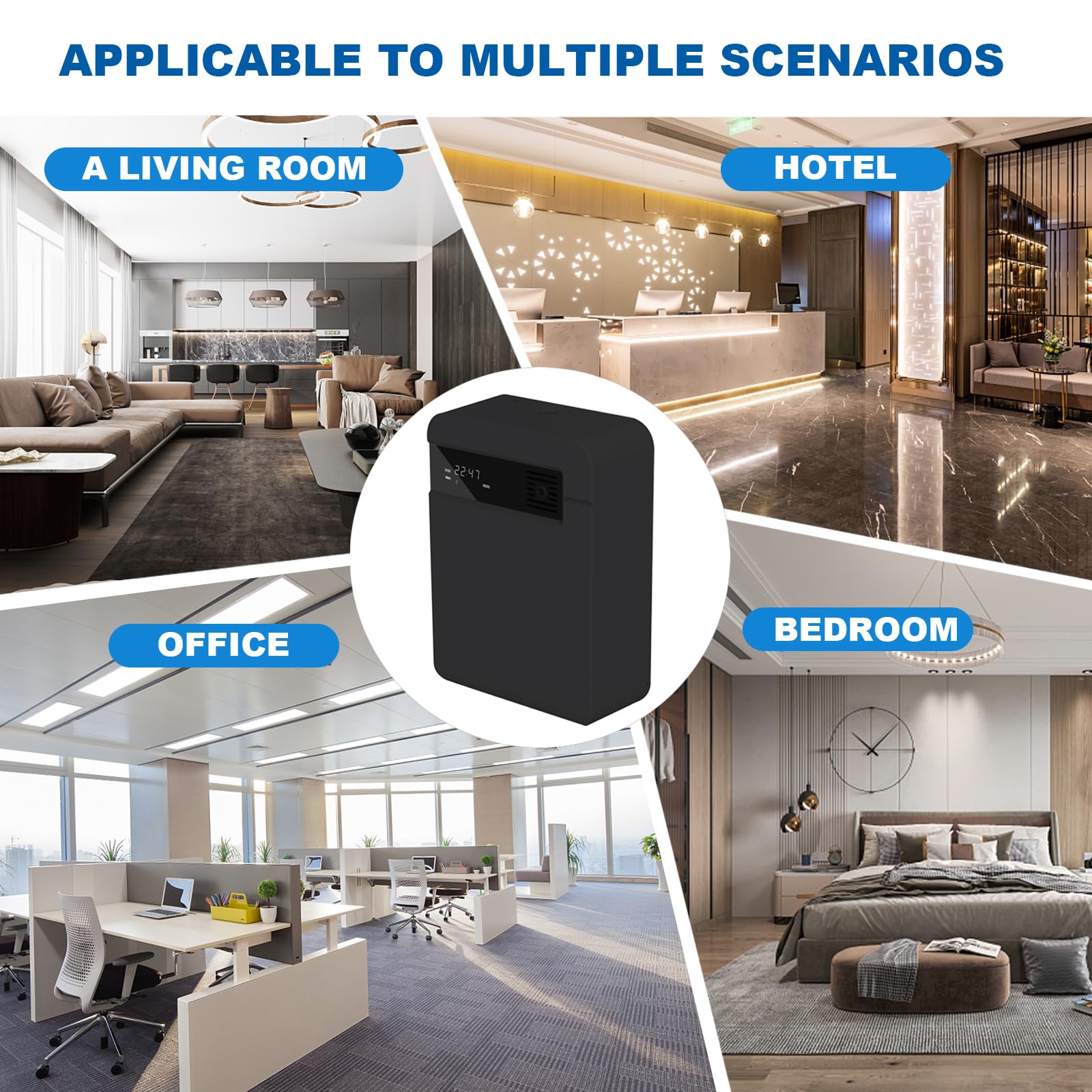 Scent Air Machine for Large Room Up to 2500 Sq Ft Coverage, Bluetooth & WiFi Aromatherapy Diffuser with Smart Cold Air Nebulizing Tech, Air Machine for Bedroom Home Large Room