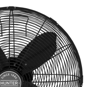 Hunter Fan Company Classic 16 in. 3 Speed Wall Fan in Matte Black with Oscillation and Adjustable Head