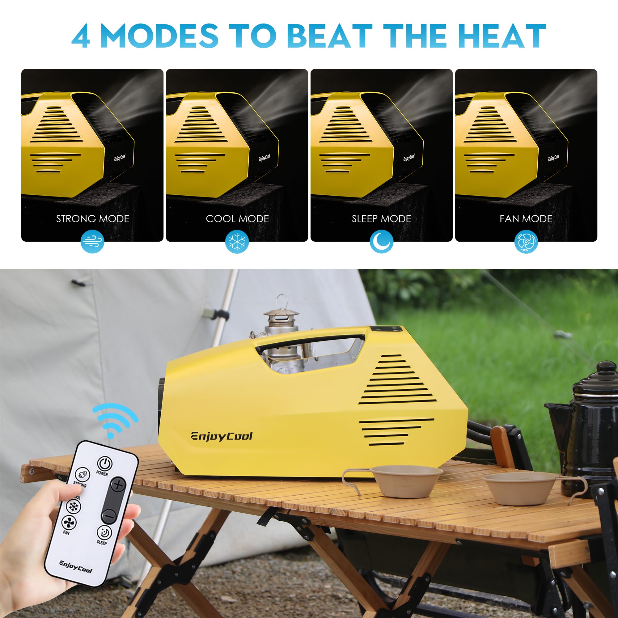 nommyair 2380BTU Camping Air Conditioners - 14lb Tent Air Conditioner with Remote Control, Portable ac for Truck Outdoor/RVs/Fishing or Pet (Battery Not Included)