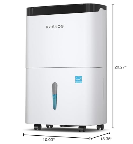 Kesnos 80 Pints Energy Star Dehumidifier for Home & Basement with Drain Hose, Ideal for Large Spaces up to 5,000 Sq. Ft., Featuring Auto Defrost & Self-Drying Function