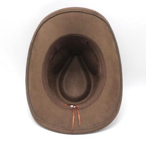 CCAKXCJJ Unisex Western Suede Cowboy Cowgirl Hat Classic Wide Brim Fedora Hat for Men &Women 197-Brown