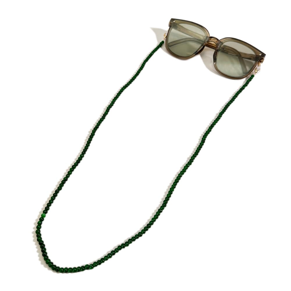 DECKER Bead Women’s eyeglass chain eyewear retainer Reading glass Necklace Lanyard (Green)