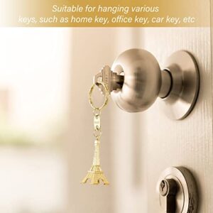 Inbagi 120 Pcs Eiffel Tower Keychain Retro French Souvenirs Paris Eiffel Tower Keyring for Home Jewelry Table Decor Gifts (Gold)