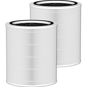 carmerny core 400s h13 true hepa replacement filter compatible with levoit core 400s smart wifi air cleaner purifier, core 400s-rf-pa (lrf-c401-yus), 3-in-1 activated carbon pre-filter 2 pack, white