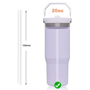 Replacement Straws Compatible with 20oz Stanley IceFlow Stainless Steel Tumbler with Straw-The IceFlow Straw Replacement-Accessories Set Include 6 Hard Straws,1Cleaning Brush