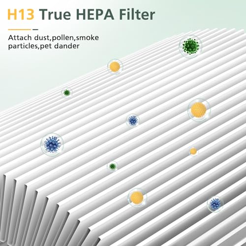 2 Pack H13 True HEPA Replacement Filter Compatible with Crane EE-5068 Air Purifier, Part Number HS-1946