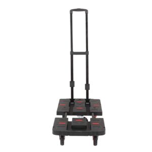 folding hand truck with rubber wheels and retractable handle, 264lbs capacity, portable dolly cart for transportation, luggage, mobile, travel, office use