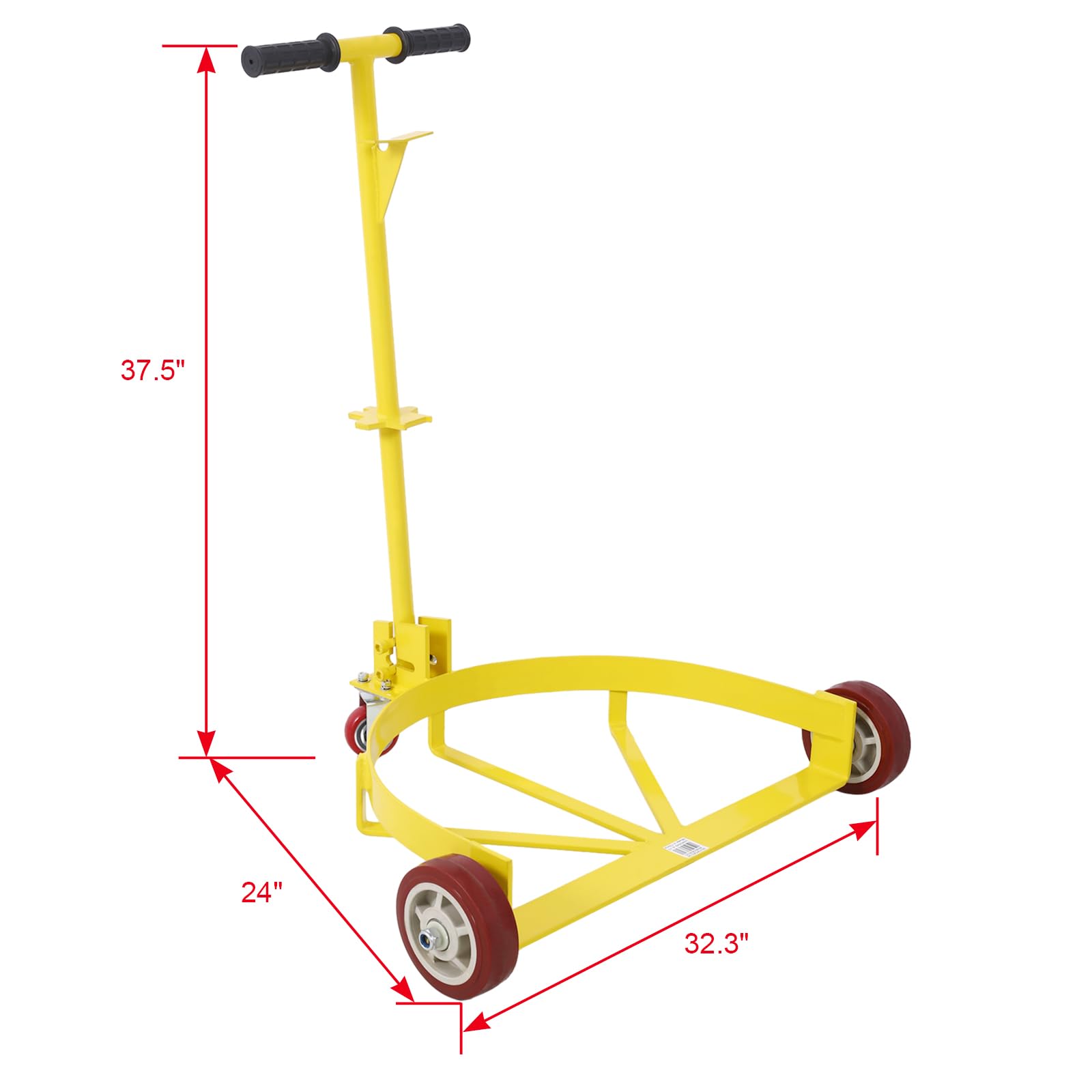 55 Gallon Drum Dolly 1pk - 1200 lb Capacity Oil Barrel Drum Roller Cart - Low Profile Steel Oil Drum Caddy，Yellow