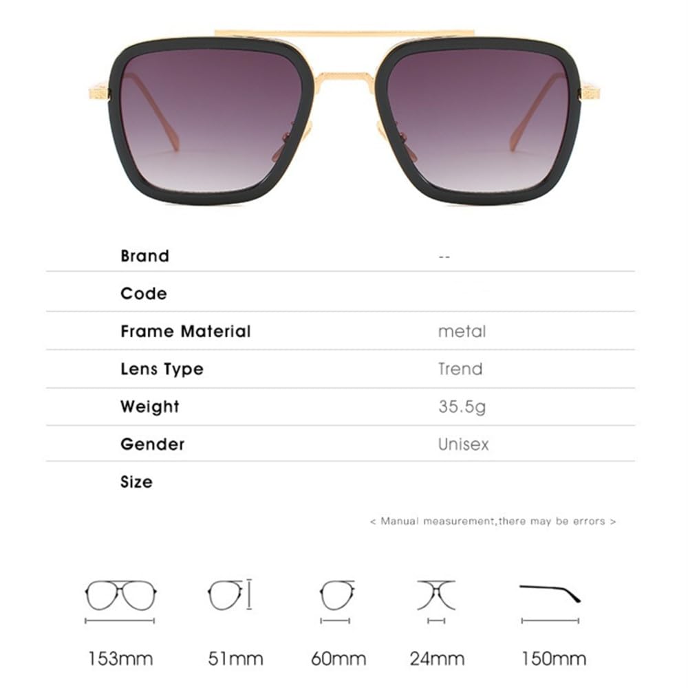 HPIRME Rectangle Sunglasses Women Oval Vintage Square Sun Glasses Men Shades Female Eyewear Anti-glare UV400,3,One size