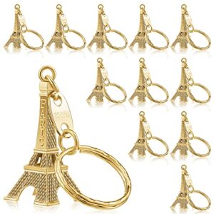 inbagi 120 pcs eiffel tower keychain retro french souvenirs paris eiffel tower keyring for home jewelry table decor gifts (gold)