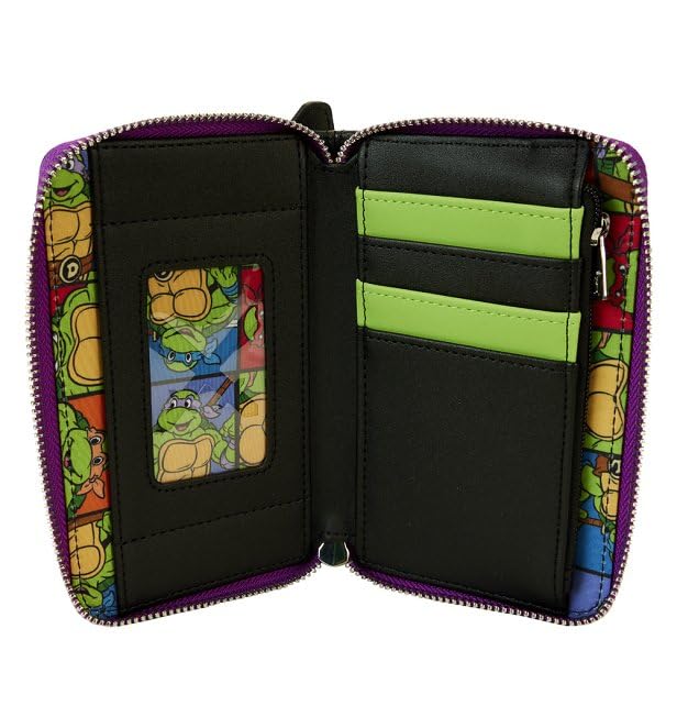 Loungefly Teenage Mutant Ninja Turtles 40th Anniversary Vintage Arcade Lenticular Zip Around Wallet