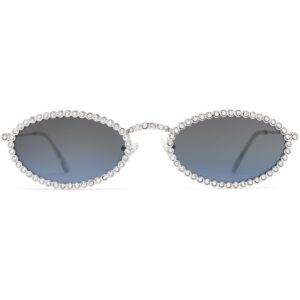 sojos retro oval rhinestone skinny sunglasses for women 90s styles bling hippie disco trendy sun glasses small face sj1205