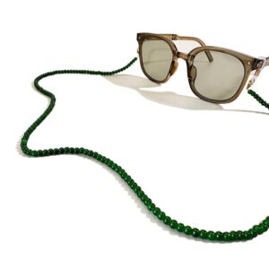 DECKER Bead Women’s eyeglass chain eyewear retainer Reading glass Necklace Lanyard (Green)