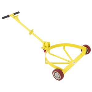 55 Gallon Drum Dolly 1pk - 1200 lb Capacity Oil Barrel Drum Roller Cart - Low Profile Steel Oil Drum Caddy，Yellow