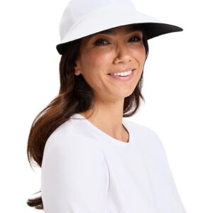 Solbari Reversible Ultra Wide Brim Cap UPF50+ Packable UV Sun Protection Hat with Full Coverage Brim, Black/White