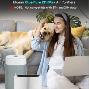 Leemone 2 Pack Blue Pure 211i Max Filter Replacement Compatible with Blueair Blue Pure 211i Max Air Purifier, H13 True HEPA & Activated Carbon Filter, Compare to Part #F2MAX