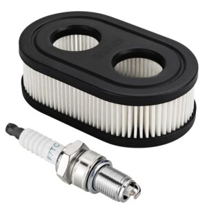 593260 Air Filter Spark Plug Compatible with Troy-Bilt TB110 TB115 TB200 TB230 TB330 TB370 Lawn Mower Air Filter798452 334404、Engines 500 500E 550E 500EX 550EX 625E 675 Series