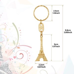 Fumete 80 Pieces Eiffel Tower Keyring Retro French Souvenirs Keychain for Christmas Gifts(Gold)