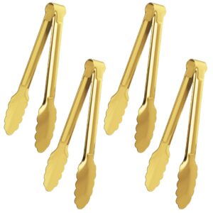 4 pack gold serving tongs xevom gold buffet tongs serving utensils salad tongs stainless steel gold plated buffet serving tongs,9 inch