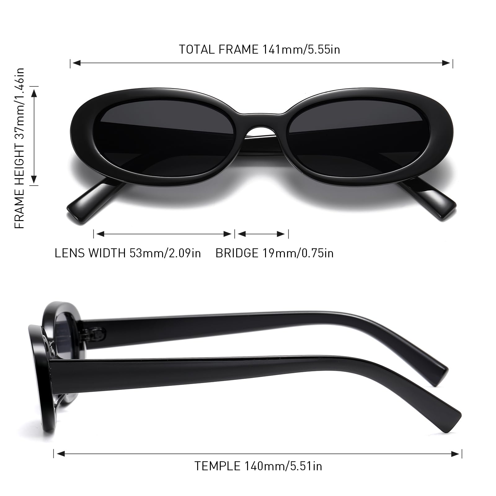 2Pcs Retro Oval Sunglasses for Women Men Trendy UV400 Small Vintage Shades 90's Style Sun Glasses