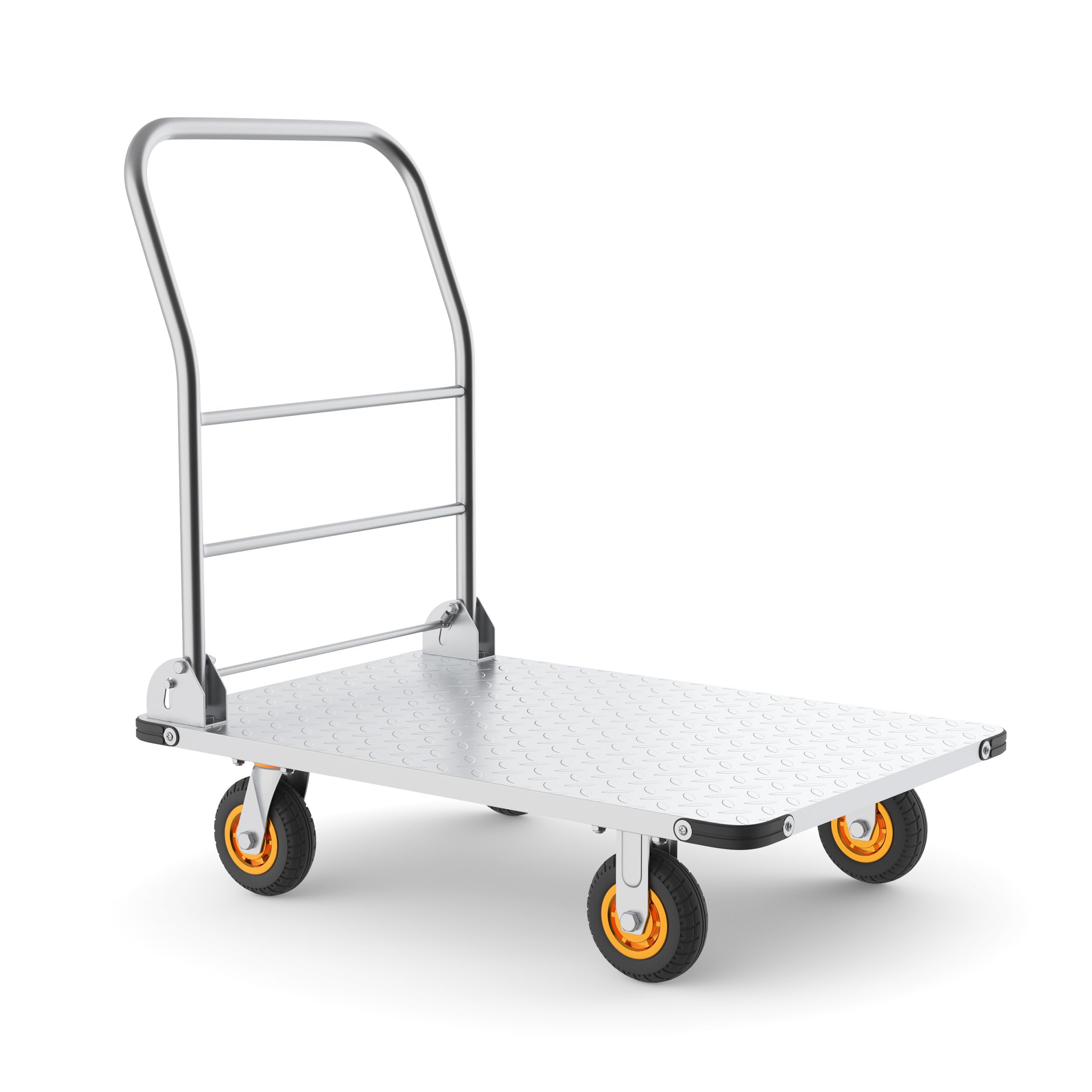 Houseables Platform Truck Cart, Flatbed Cart, Platform Cart, 2000 LB Capacity, Flat Cart, Flat Bed Cart, Foldable Push Cart Dolly, Flat Cart With Wheels and Handle, Platform Dolly, Heavy Duty, 36”x24”