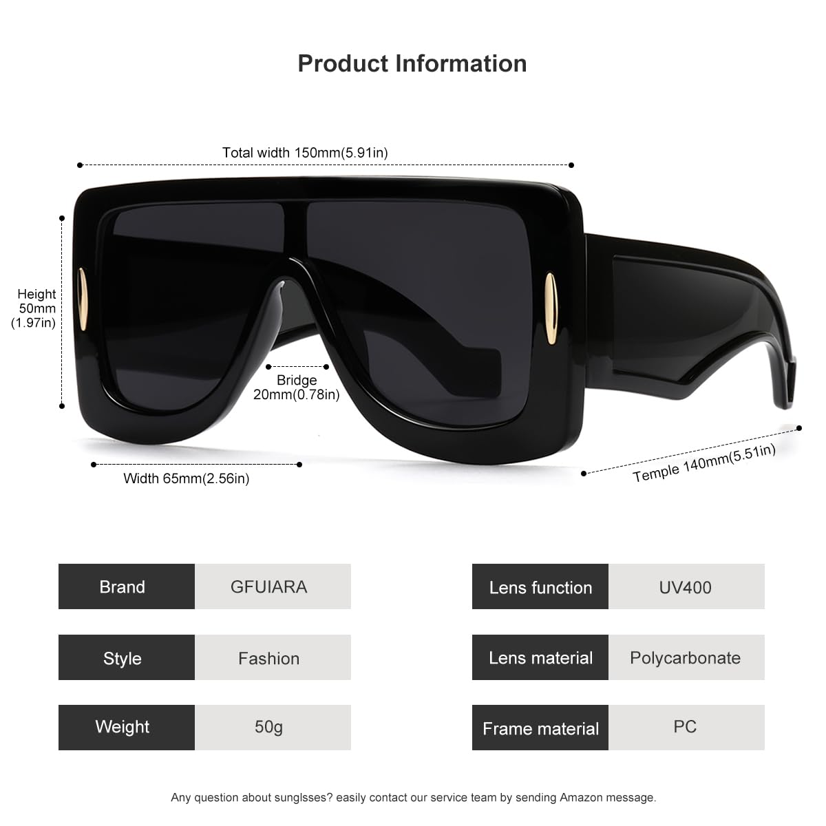 GFUIARA Trendy Anagram Mask Sunglasses for Women Men Oversized Flat Top Fashion Shield Sun Glasses UV Protection Sunnies