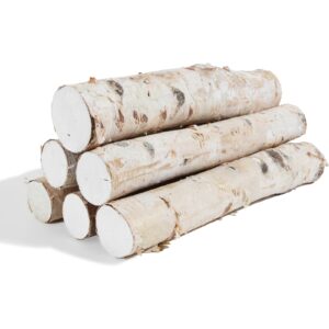 6 pack birch logs decorative birch branches natural birch log for decoration,crafts,diy, fireplace decor firewood(birch logs:2.3"-3.2" dia. x 16.5" length)