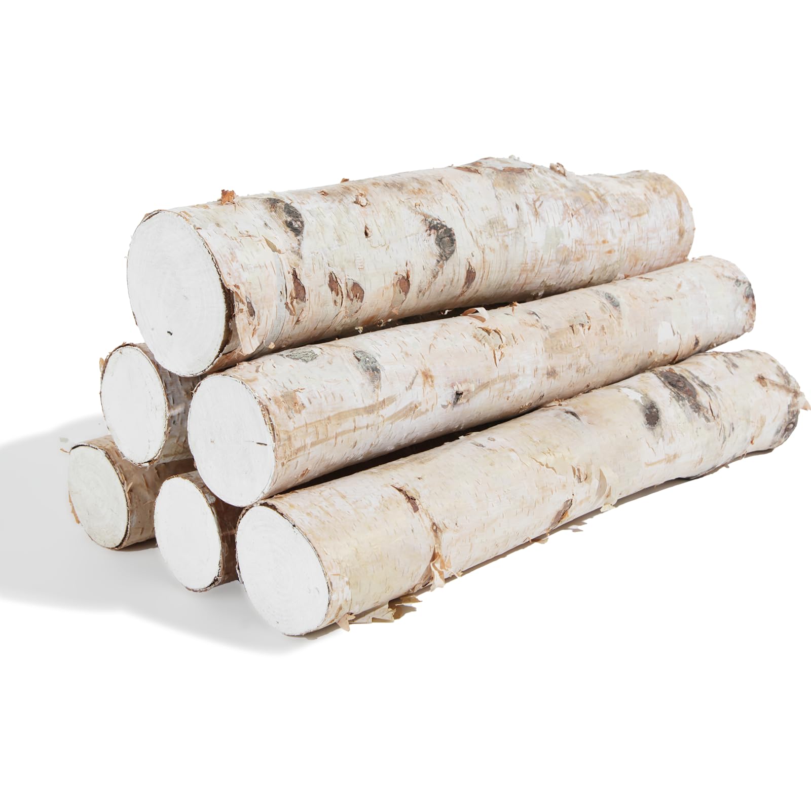 6 Pack Birch Logs Decorative Birch Branches Natural Birch Log for Decoration,Crafts,DIY, Fireplace Decor Firewood(Birch Logs:2.3"-3.2" Dia. x 16.5" Length)