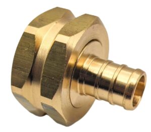 gridtech brass garden hose adapter swivel fitting, 1/2” pex barb and 3/4” ght female connector, heavy-duty high-pressure support, rust and corrosion resistant, patent pending