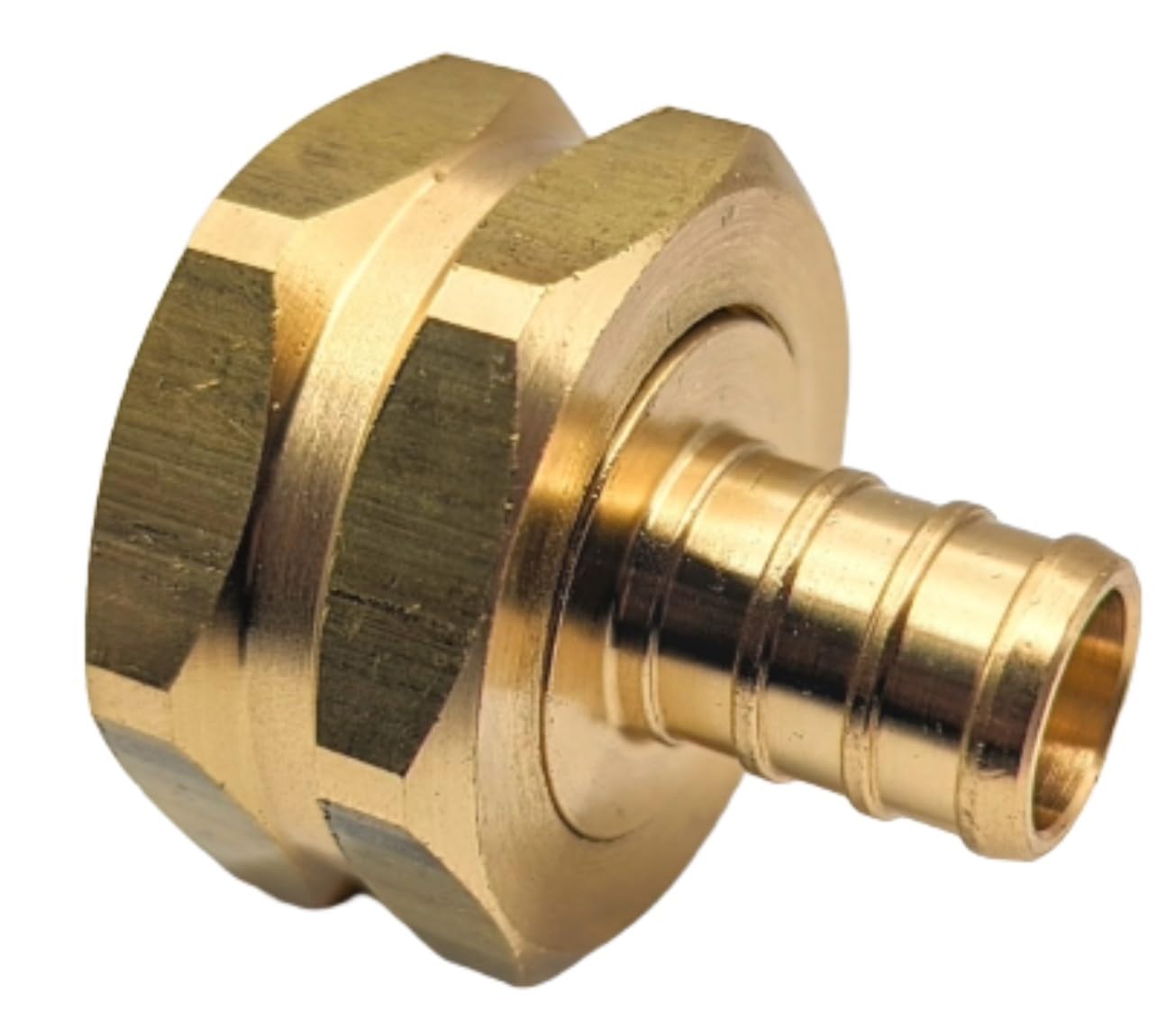 GRIDTECH Brass Garden Hose Adapter Swivel Fitting, 1/2” PEX Barb and 3/4” GHT Female Connector, Heavy-Duty High-Pressure Support, Rust and Corrosion Resistant, Patent Pending