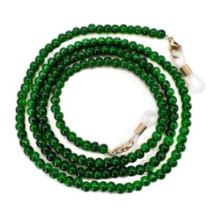 DECKER Bead Women’s eyeglass chain eyewear retainer Reading glass Necklace Lanyard (Green)