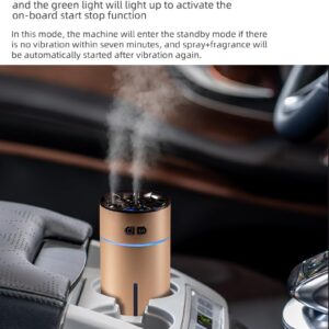 Car Diffuser Humidifier with Colorful Light, Auto Shut-Off, 2 Mist Modes, Car Diffusers for Essential Oils, USB Mini Humidifier for Car, Office Destop, Bedroom (Black)