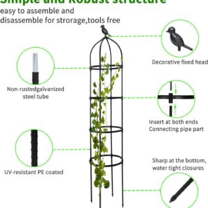 Garden Trellis for Climbing Plants Outdoor, 6ft Tall Plant Trellis Support for Potted Plants Climbing Vine Rose Clematis Vegetable Cucumber Trellis, Garden Obelisk Trellis